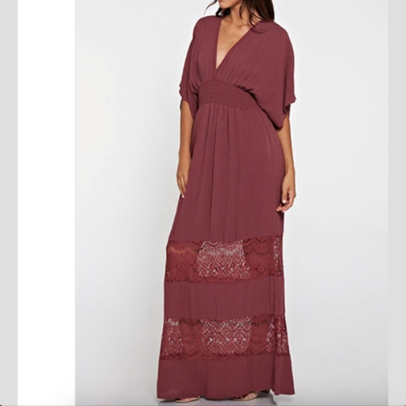 love stitch gauze kimono maxi dress